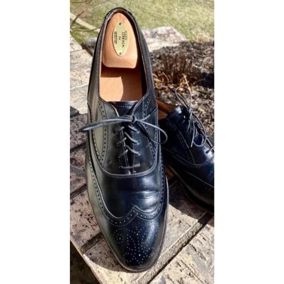 Johnston & Murphy Optima Mens Dress Shoes Oxfords Wingtip Black Leather Size 13 - Picture 2 of 9